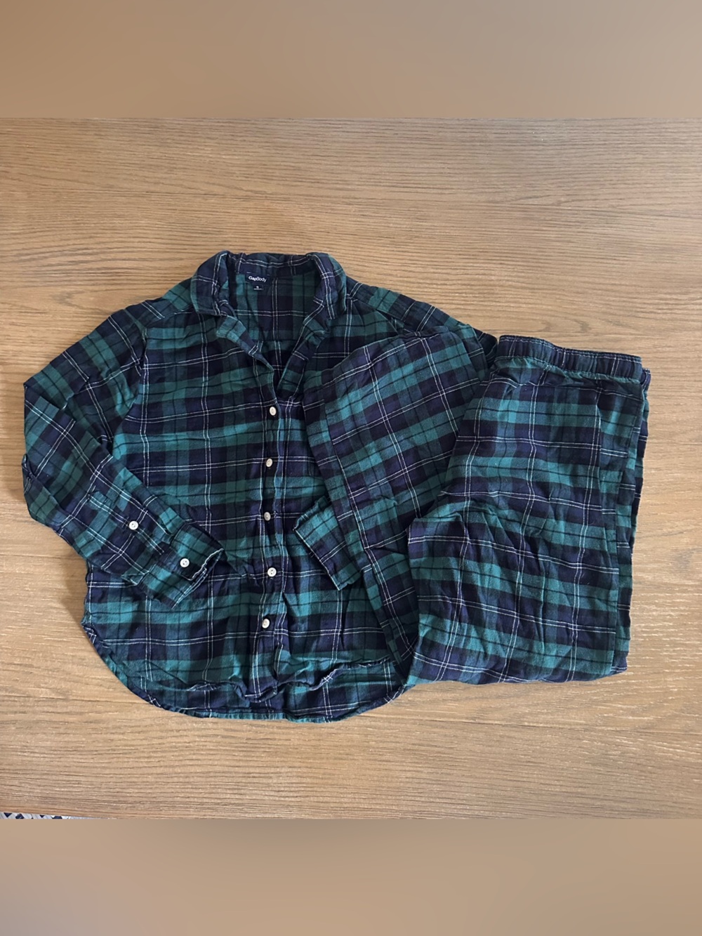 GapBody Family Flannel Pajama Set Size Small Blackwatch Plaid Green Navy
